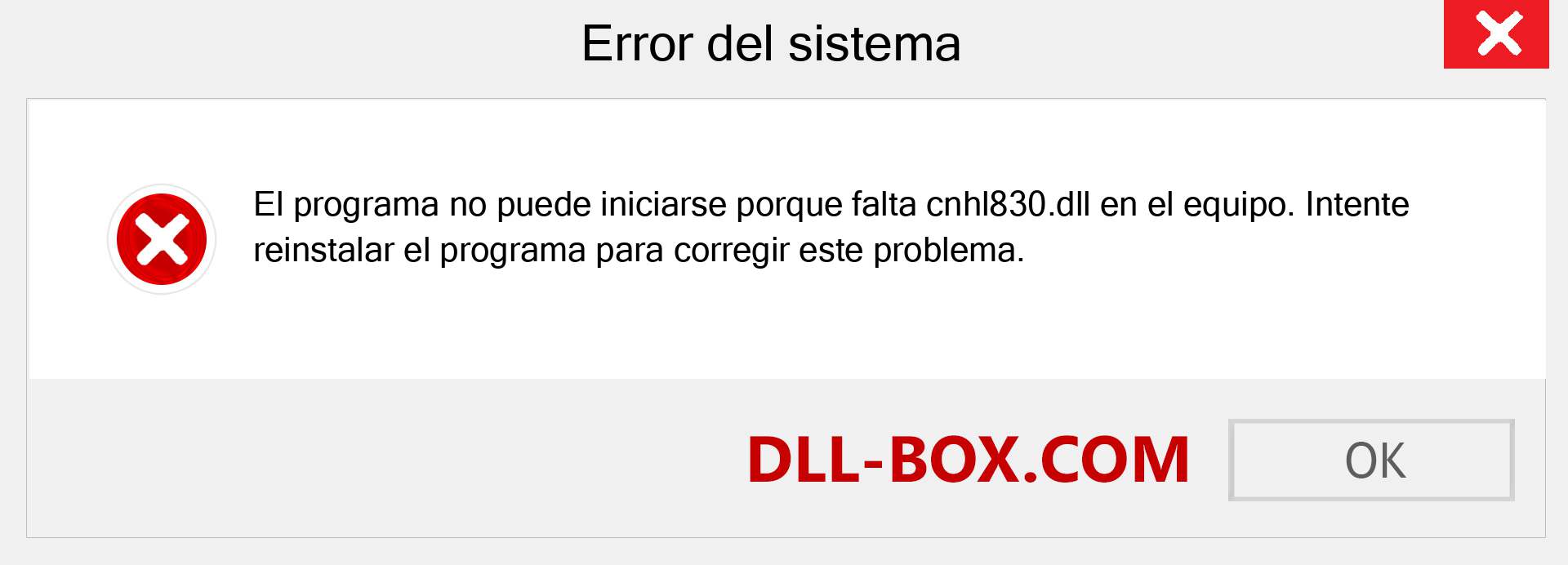 ¿Falta el archivo cnhl830.dll ?. Descargar para Windows 7, 8, 10 - Corregir cnhl830 dll Missing Error en Windows, fotos, imágenes