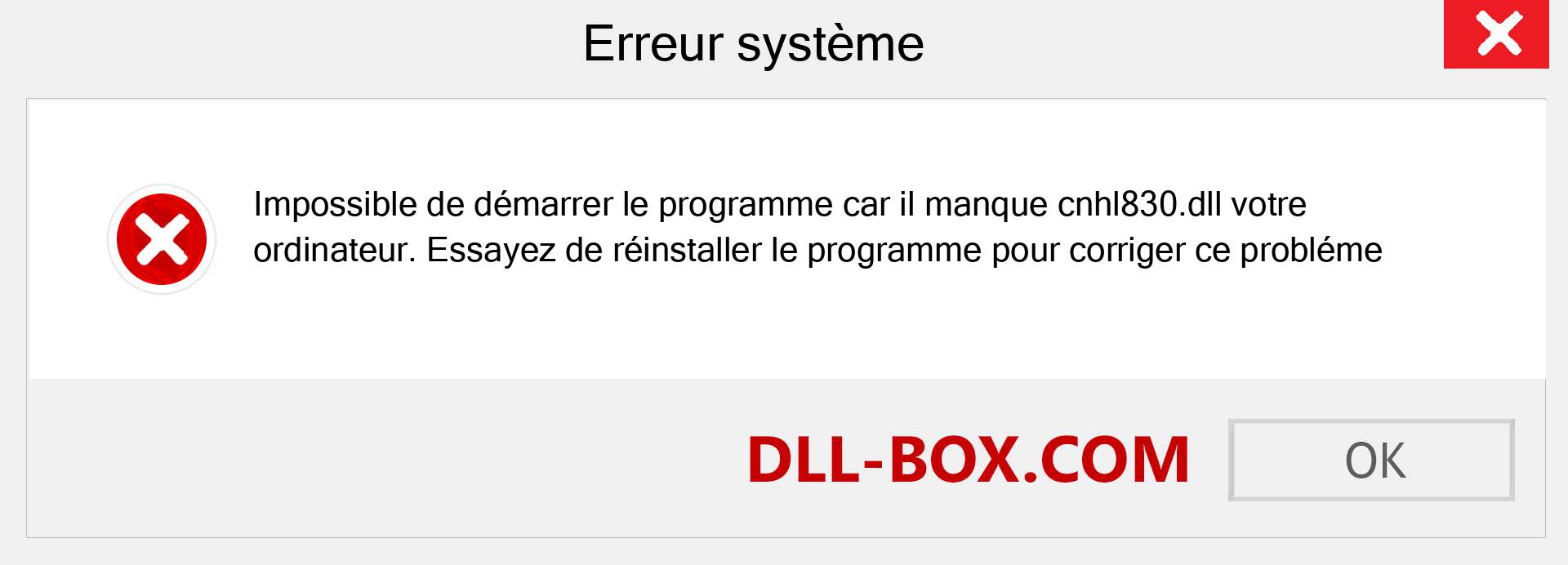 Le fichier cnhl830.dll est manquant ?. Télécharger pour Windows 7, 8, 10 - Correction de l'erreur manquante cnhl830 dll sur Windows, photos, images